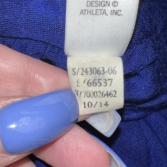 Athleta Womens Dress Small Blue‎ Stretch Solstice Casual Cowl Neck Long Sleeves - Picture 10 of 11